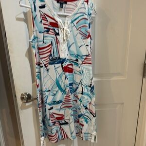 Size medium, chaps, sailboat, print dress cotton
